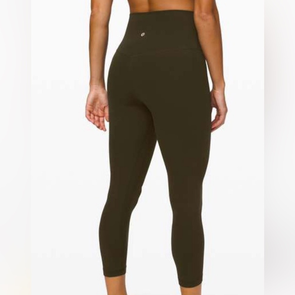 Align Lululemon High Waisted Legging. 23 length crop size 8. Olive.Like new